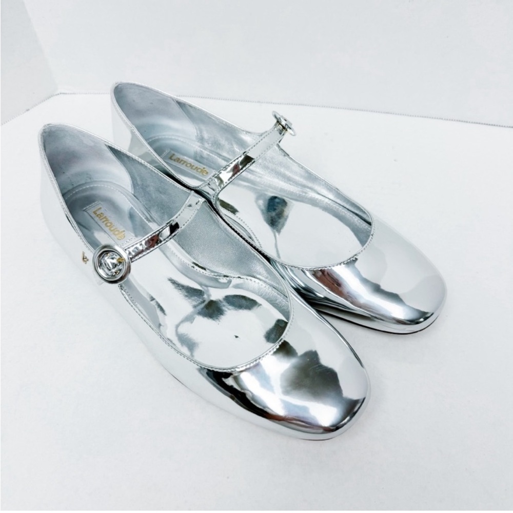 Larroude - Silver Ballet Flats